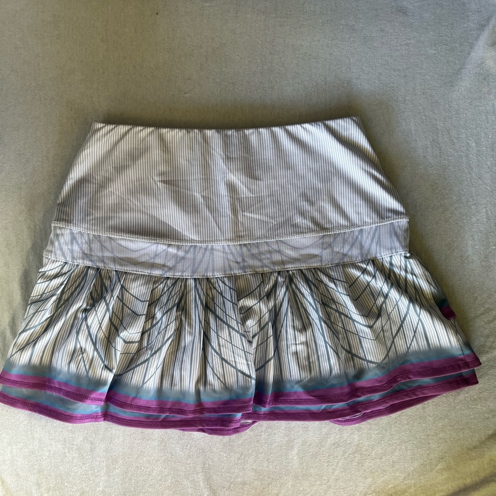 Lucky in Love Gray and Purple Mini Skirt - Picture 3 of 4